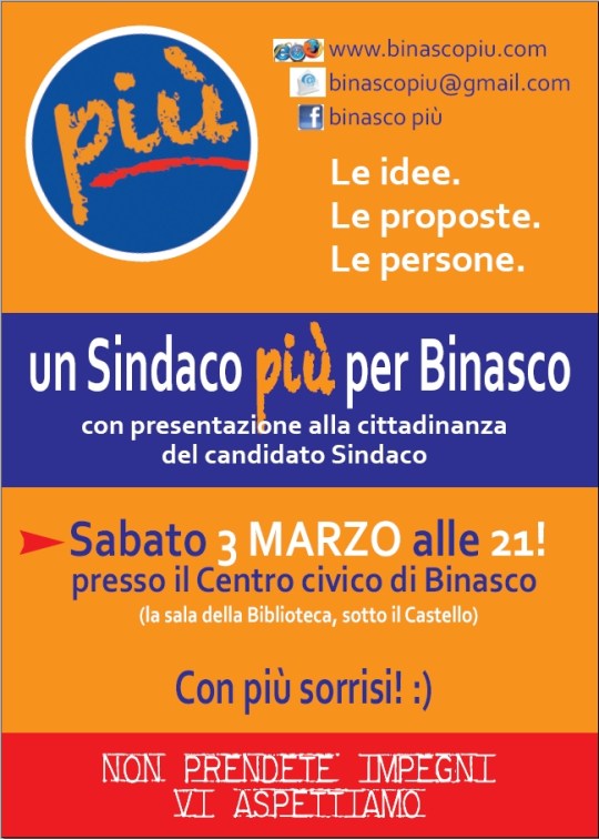 3 marzo 2012 - presentazione Candidato Sindaco
