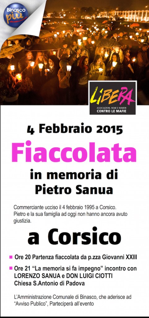 Fiaccolata 4 febbraio 2015 a Corsico